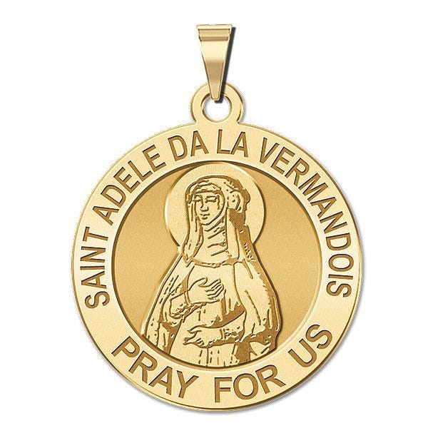 Saint Adele De La Vermandois Round Religous Medal - "EXCLUSIVE"