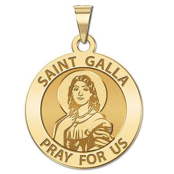 Saint Galla Round Religious Medal - "EXCLUSIVE"