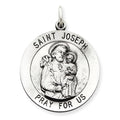 Sterling Silver Antiqued Saint Joseph Religious Medal