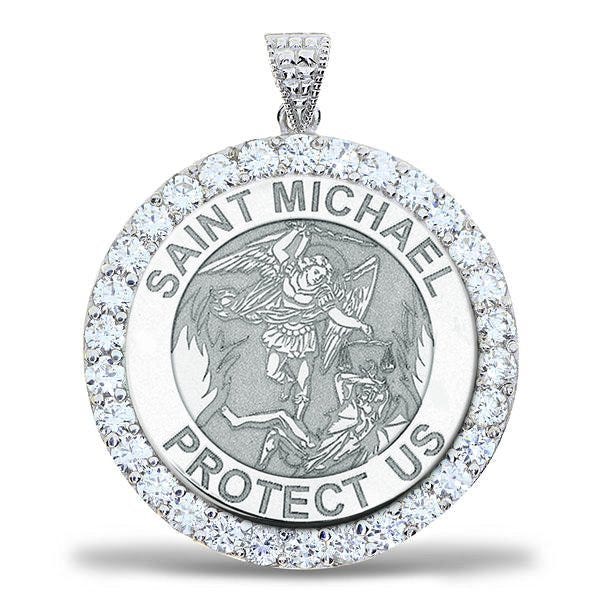 Saint Michael CZ Religious Round Medal