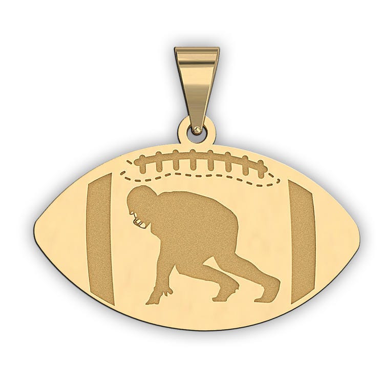 Footballl w/ Lineman Silhouette Medal