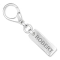 Engravable Sterling Silver Keychain - Sterling Silver 2/3 Inch Wide x 1 1/2 Inch Tall