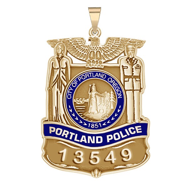 Personalized Portland Oregon Police Badge with Your Number
