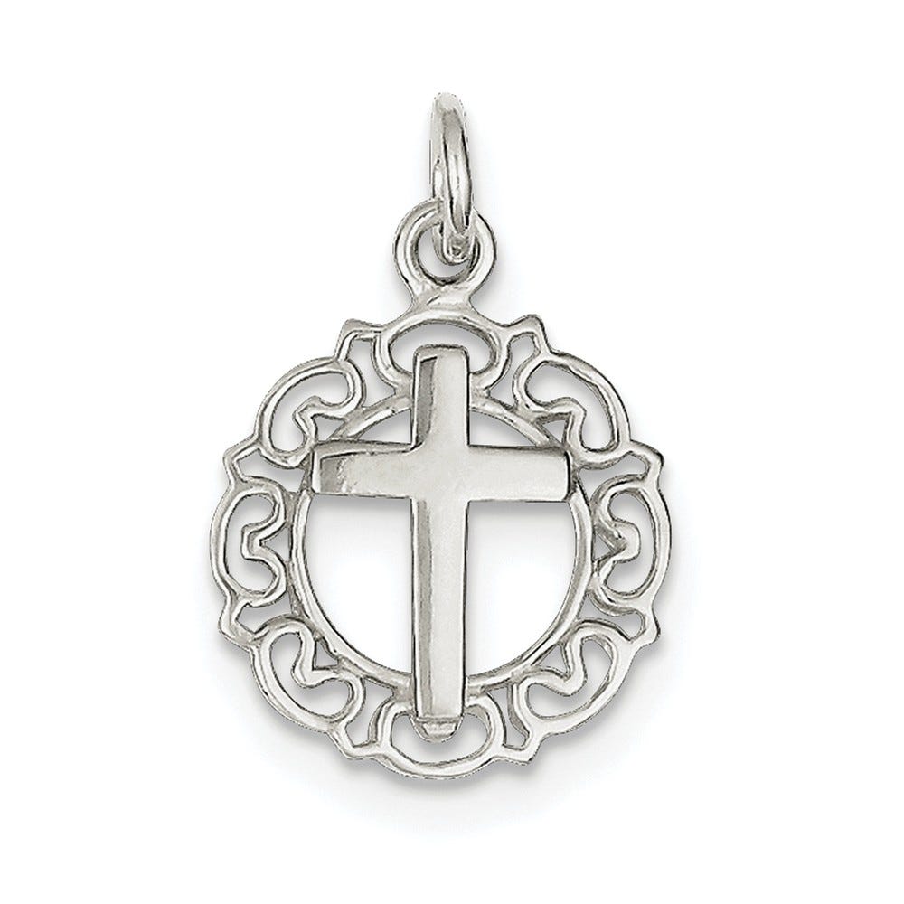 Sterling Silver Circle & Cross Pendant