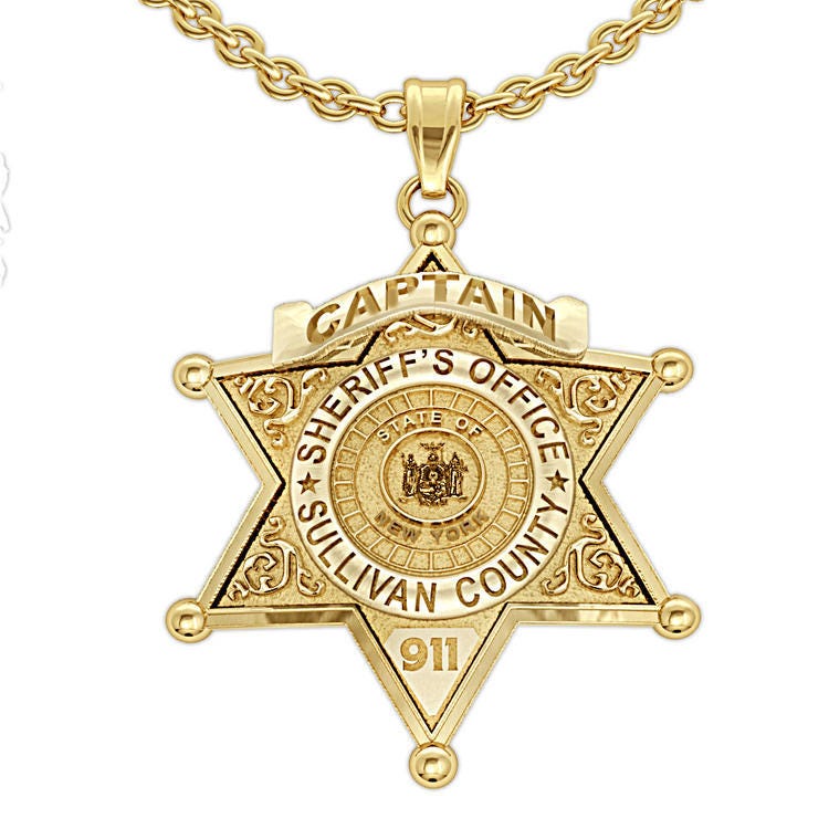 Personalized Sheriff Badge with Number, Rank & Department