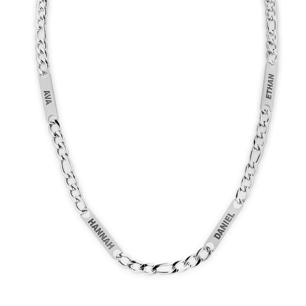 Men's Figaro Personalized Name ID Necklace
