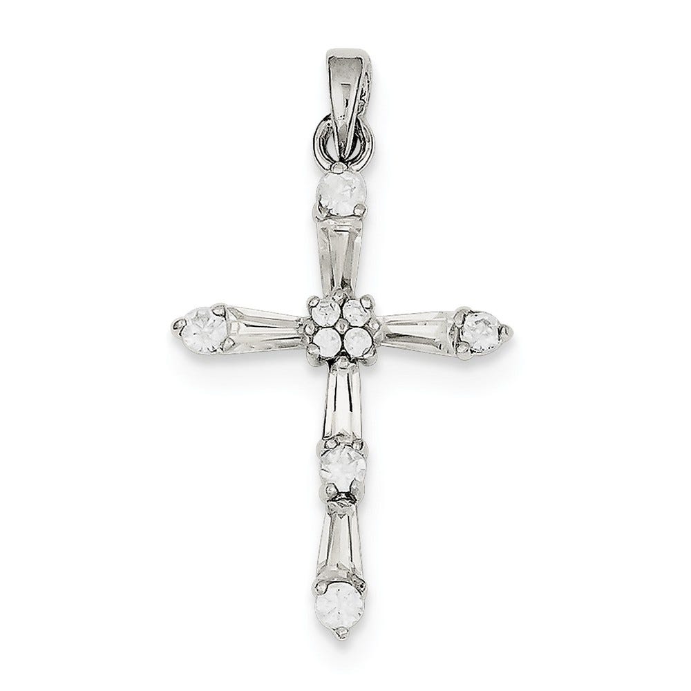 Sterling Silver CZ Cross Pendant