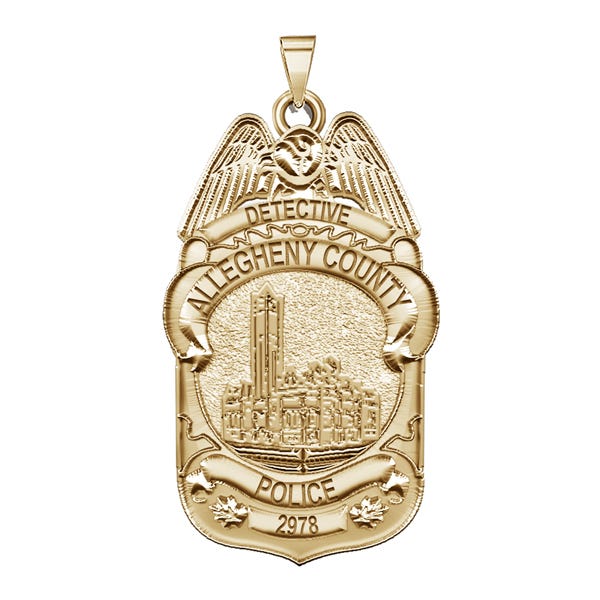 Personalized Pennsylvania Allegheny County Police Badge with Your Rank, Number & Department