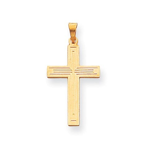 14k Solid Cross Pendant