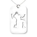 Football Player Kneeling Cut-out Rectangle Pendant