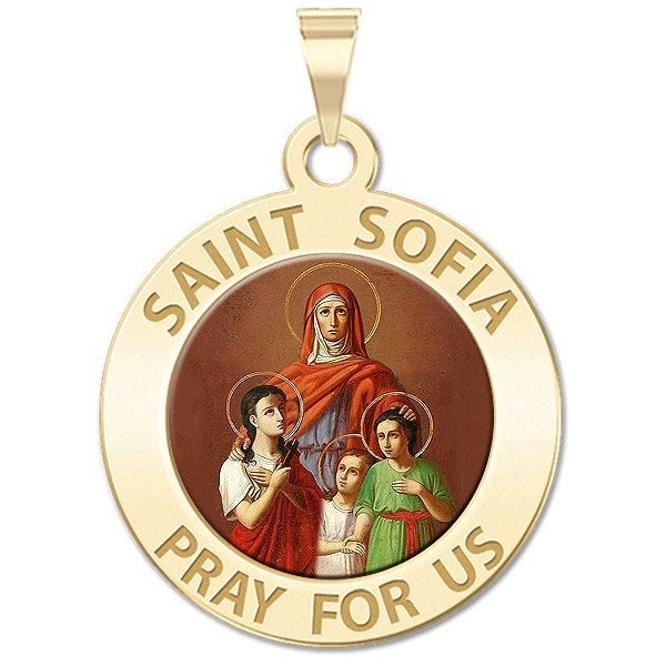 Saint Sofia w/(Hope, Faith, & Charity) Color Religious Medal "EXCLUSIVE"