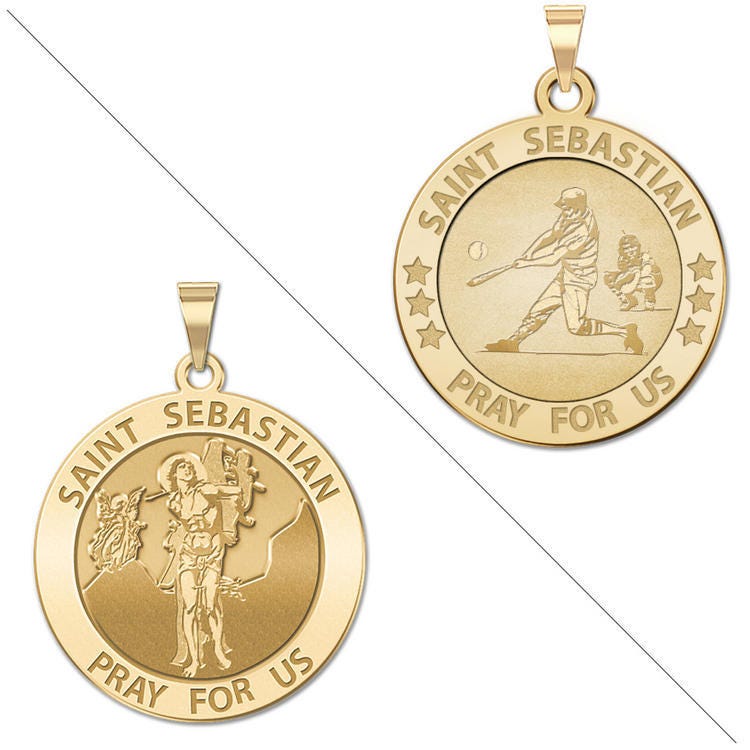 Baseball - Saint Sebastian Doubledside Sports Religious Medal "EXCLUSIVE"