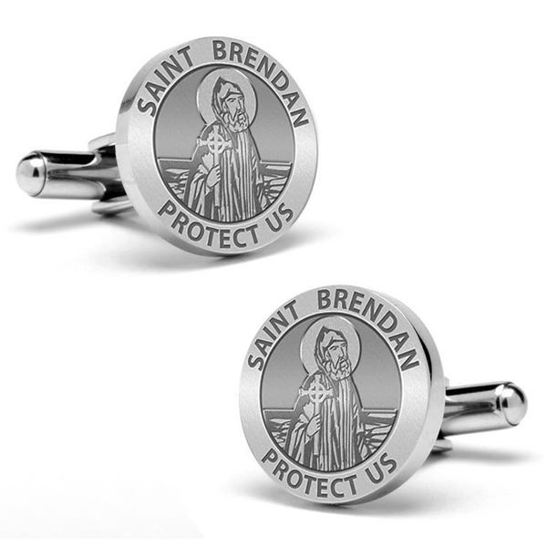 Saint Brendan Stainless Steel Cufflinks