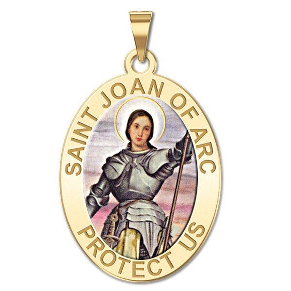 Saint Joan of Arc Religious Medal Color