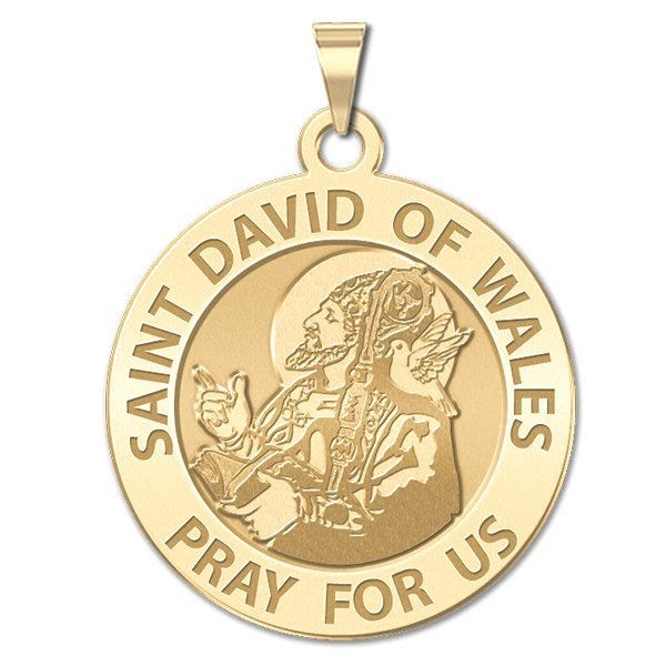 Saint David of Wales Round Religious Medal
