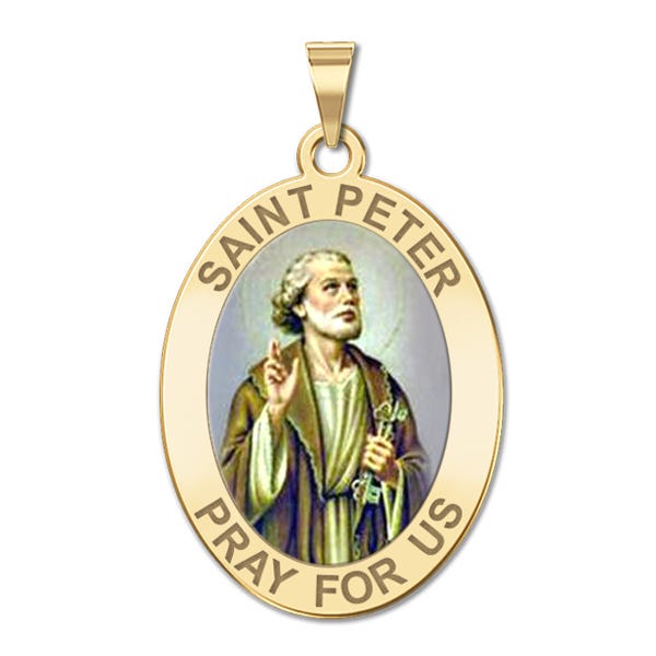 Saint Peter Oval Color Religious Medal