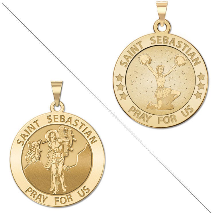 Cheerleading - Saint Sebastian Doubledside Sports Religious Medal "EXCLUSIVE"