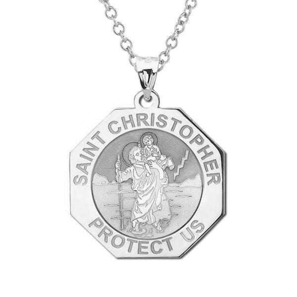 Saint Christopher Perfect Octagon Religious Medal