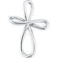 14K White Gold Metal Fashion Cross