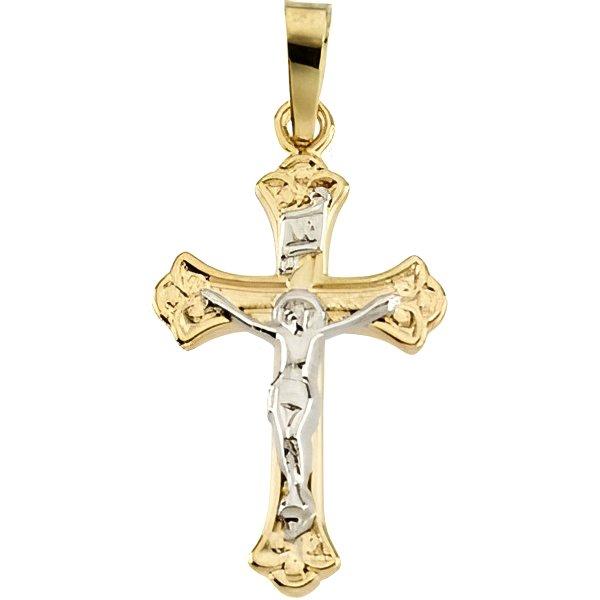 Two Tone Crucifix Pendant
