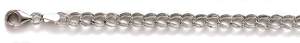 Sterling Silver Charm Bracelet 5MM Thick