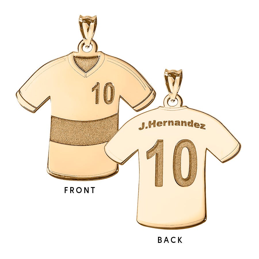 Soccer Jersey Charm or Pendant w/ Name & Number