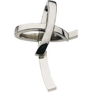 14K White Gold CROSS PENDANT