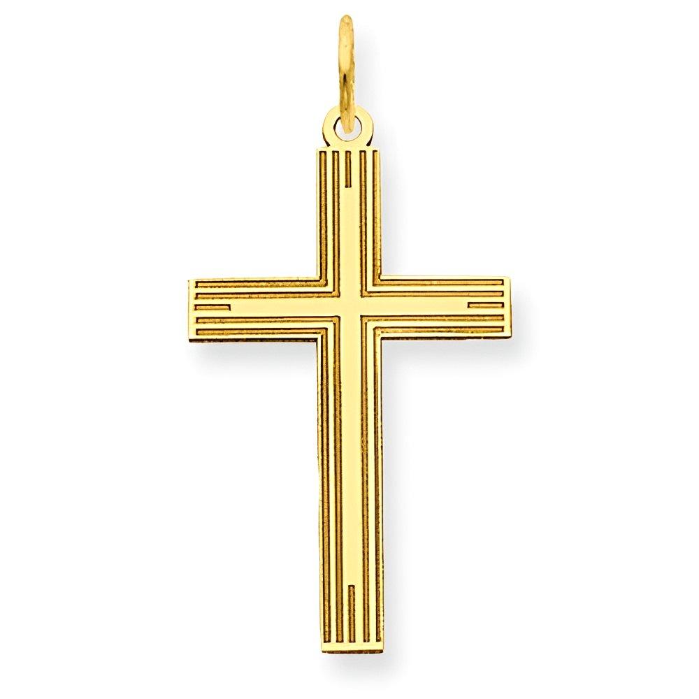 14K Laser Designed Cross Pendant