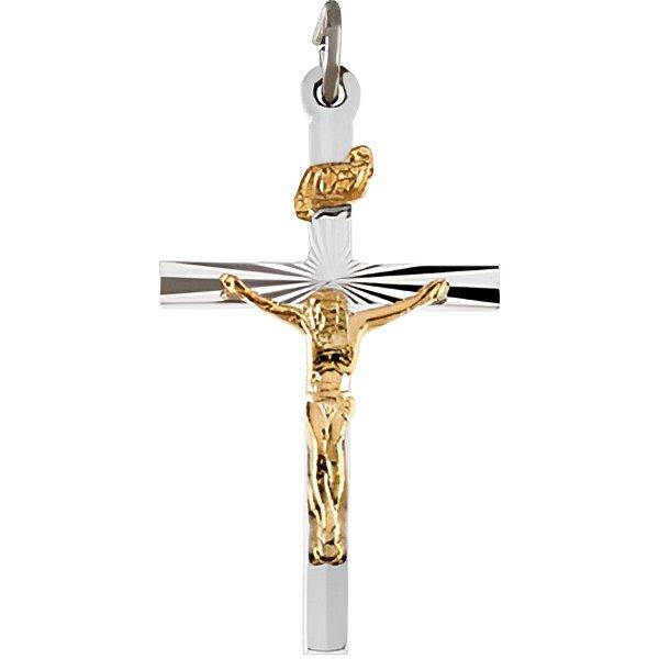 Two Tone Crucifix Pendant