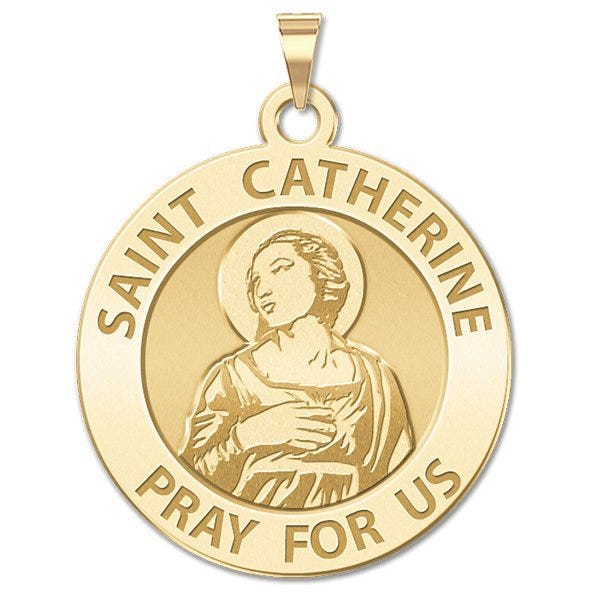Saint Catherine of Alexandria Round Religious Medal