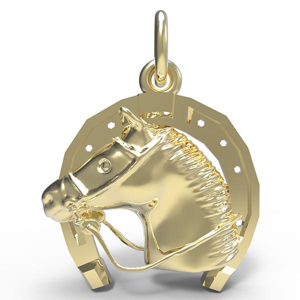 Horse Head w/ Horseshoe Charm