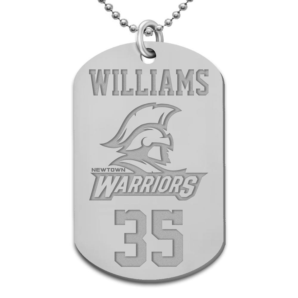 Stainless Steel Personalized Name, Number and Your Team Logo Dog Tag with Chain