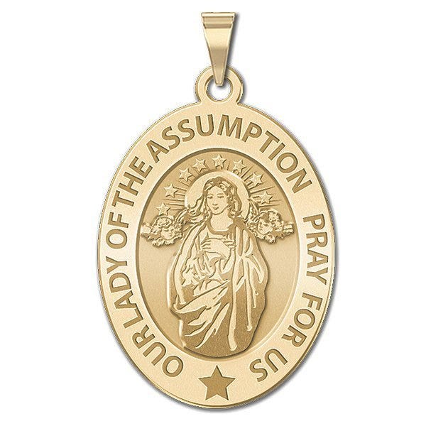 Our Lady of the Assumption Religious Medal  OVAL "EXCLUSIVE"