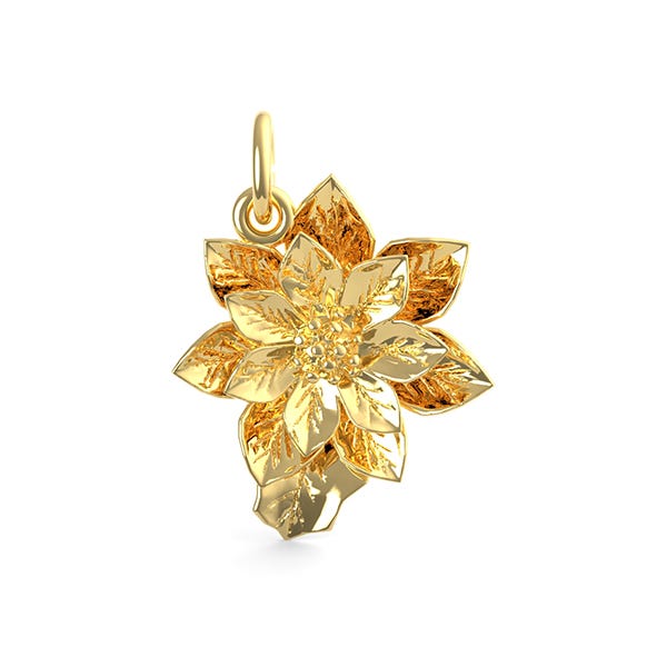 Poinsettia Flower Charm