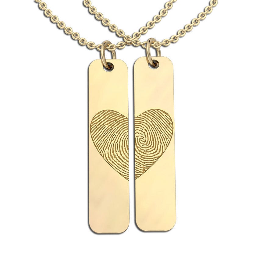 Custom Fingerprint Set of Tags with Chains Included