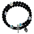 BLACK ONYX WRAP ROSARY - Sterling Silver