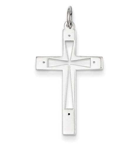 Sterling Silver Laser Designed Cross Pendant