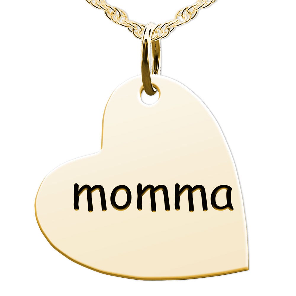 Momma Sideways Heart Shaped Charm