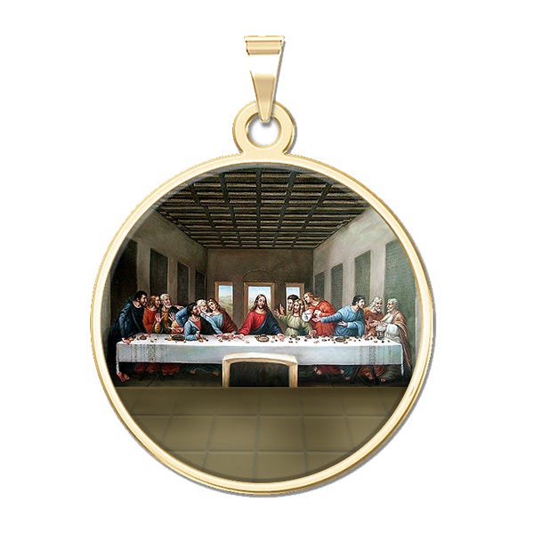 The Last Supper "by Leonardo Da Vinci" Religious Medal Color
