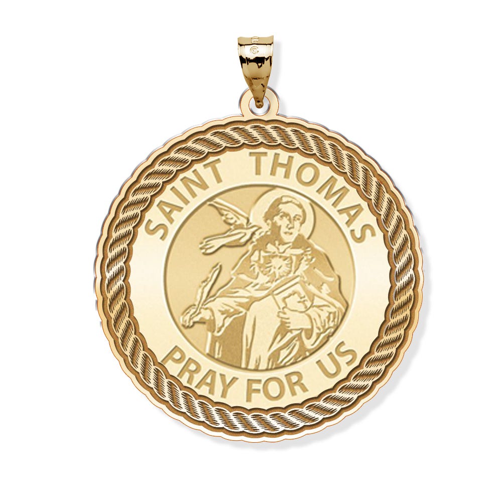 Saint Thomas Round Rope Border Religious Medal