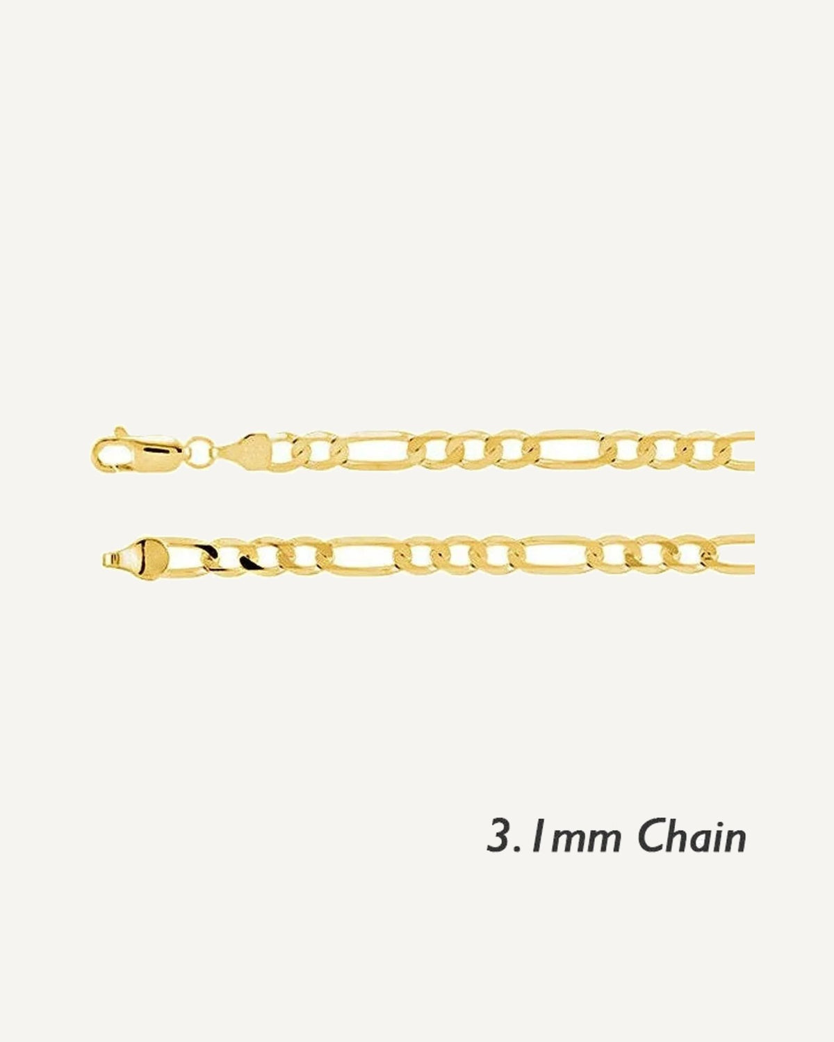 14K Yellow Gold 3.1mm Figaro Link Chain