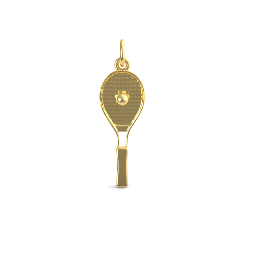 Tennis Racquet with Pearl Charm