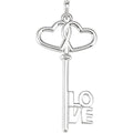 Double Heart Love Is Key Pendant