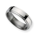 Titanium Ridged-Edge 6mm Polished Wedding Band