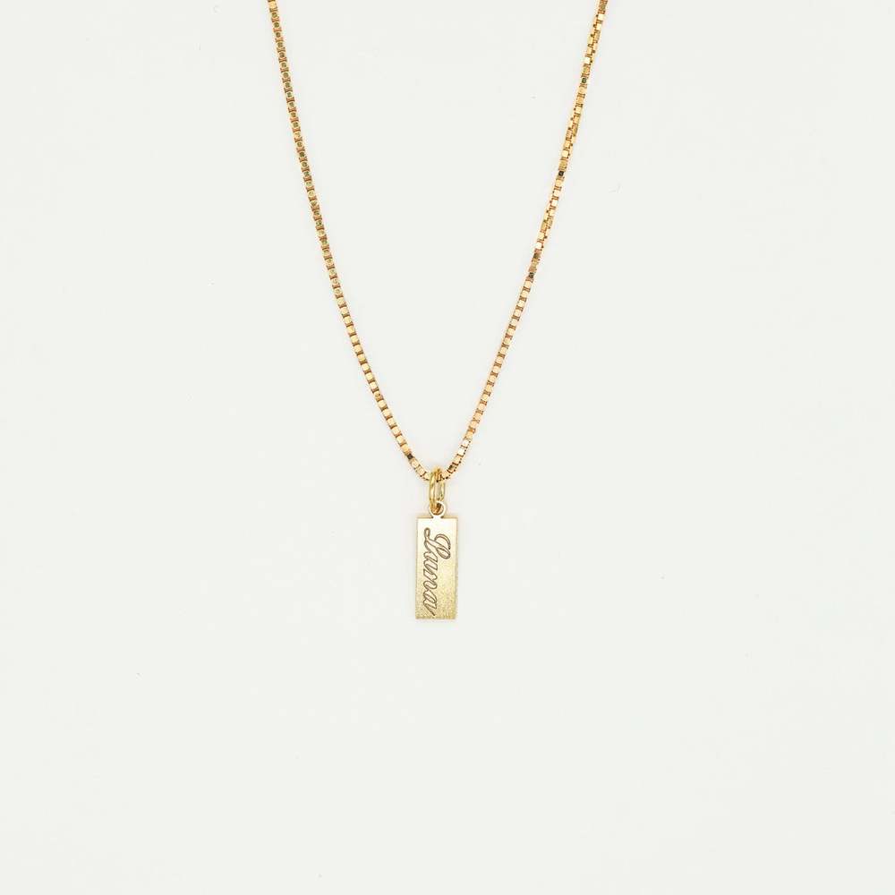 Dainty Name Tag Necklace with Box Chain