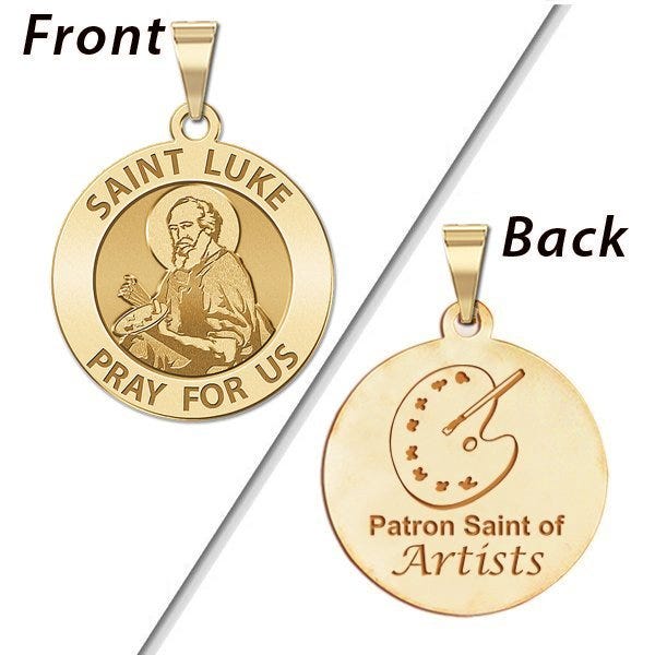 Saint Luke Double Sided Artists Religious Medal