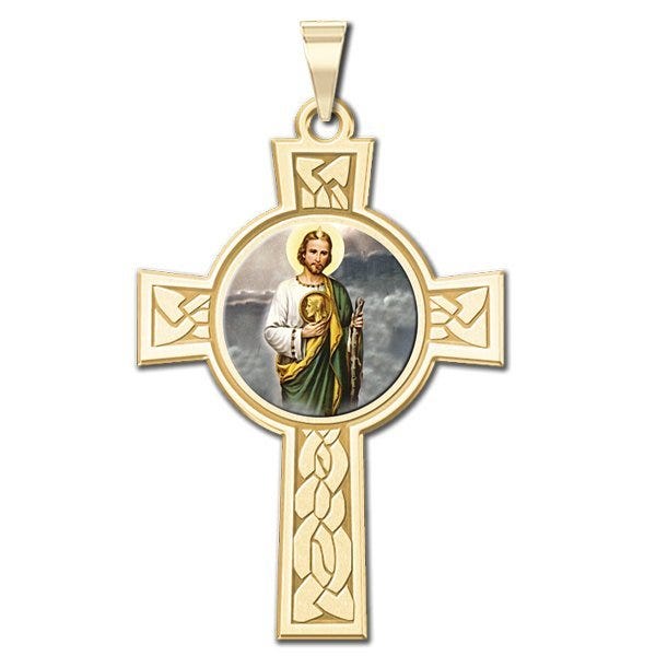 Saint Jude Cross Religious Medal  "Color EXCLUSIVE"