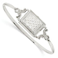 Silver Rectangle Embossed Design Locket Bangle Bracelet