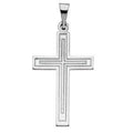 14K White Gold CROSS PENDANT W/DESIGN