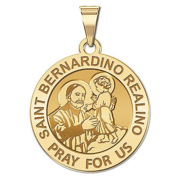 Saint Bernardino Realino (with Christ Child) Round Religious Medal "EXCLUSIVE"